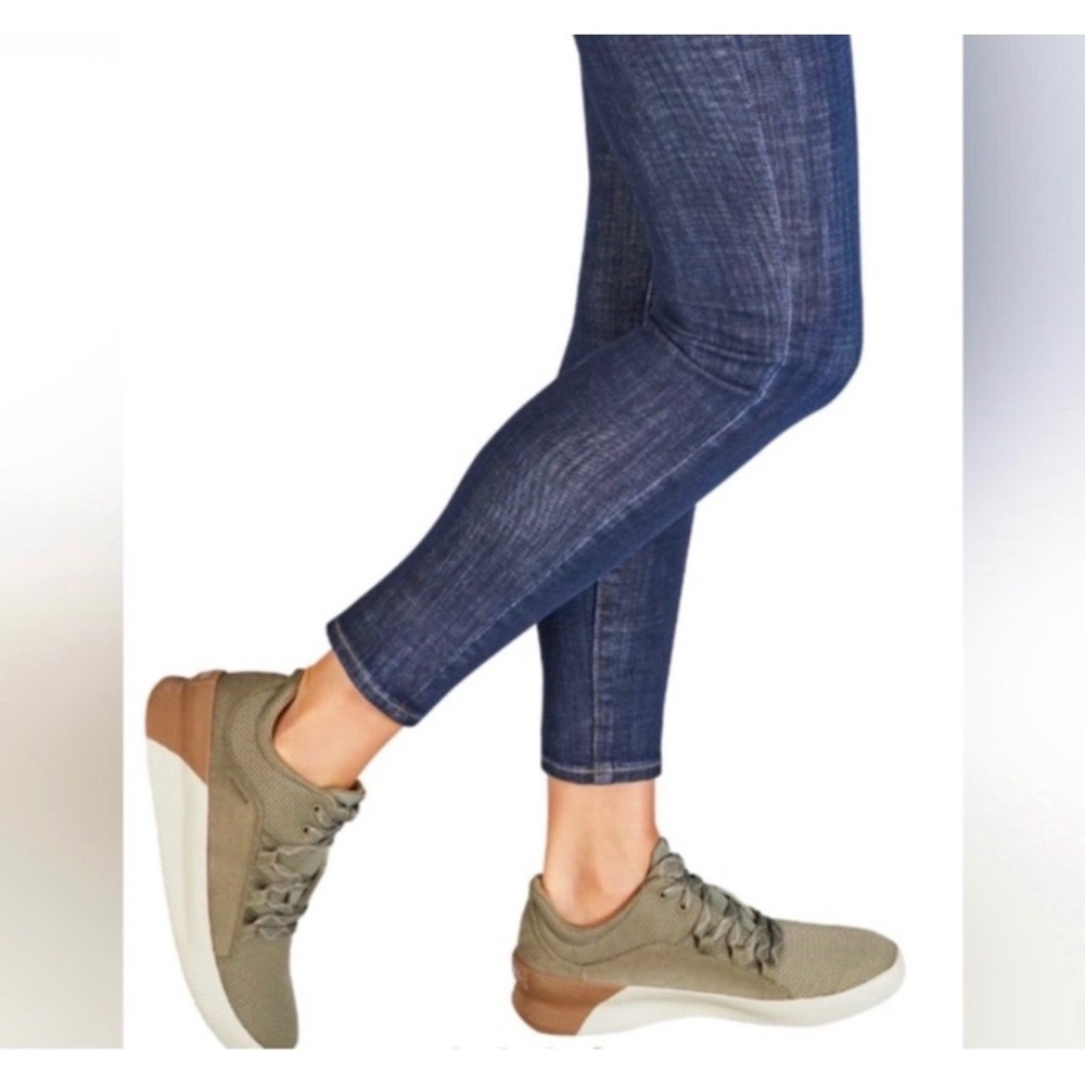 Sorel Out N About Plus Waterproof Sage Green Mesh Suede Sneakers NL3257-365 7.5
